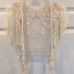 BEAUTIFUL vintage NWT beaded shawl